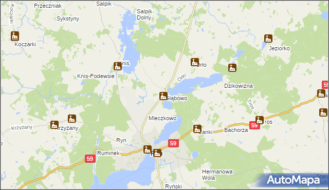 mapa Głąbowo, Głąbowo na mapie Targeo