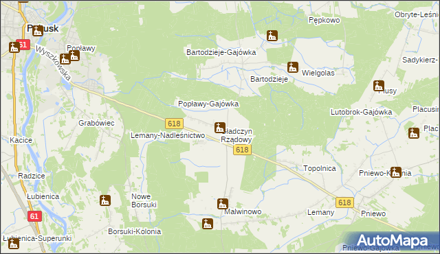 mapa Gładczyn Rządowy, Gładczyn Rządowy na mapie Targeo
