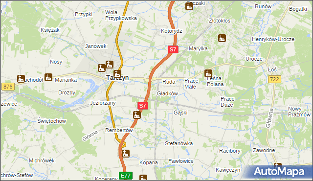 mapa Gładków, Gładków na mapie Targeo