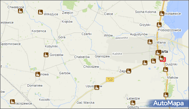 mapa Głaniszew, Głaniszew na mapie Targeo