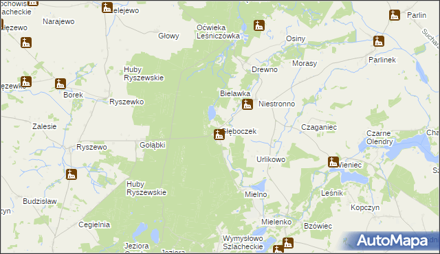 mapa Głęboczek gmina Mogilno, Głęboczek gmina Mogilno na mapie Targeo