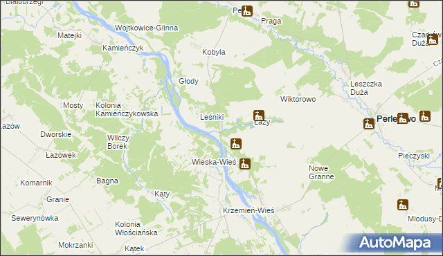 mapa Głęboczek gmina Perlejewo, Głęboczek gmina Perlejewo na mapie Targeo