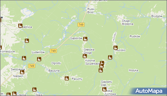 mapa Głęboka Droga, Głęboka Droga na mapie Targeo