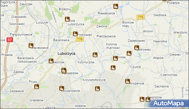 mapa Głęboka gmina Kocmyrzów-Luborzyca, Głęboka gmina Kocmyrzów-Luborzyca na mapie Targeo