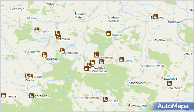 mapa Głębowice gmina Wińsko, Głębowice gmina Wińsko na mapie Targeo