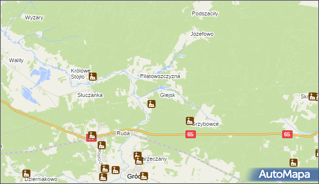 mapa Glejsk, Glejsk na mapie Targeo