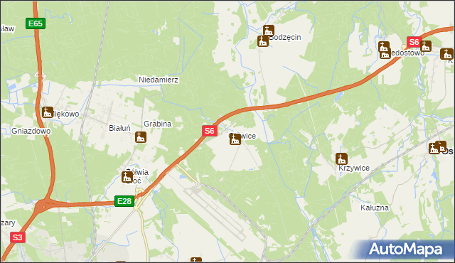 mapa Glewice, Glewice na mapie Targeo