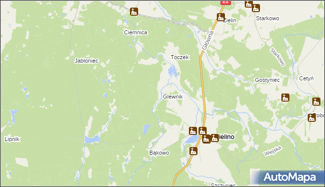 mapa Glewnik, Glewnik na mapie Targeo