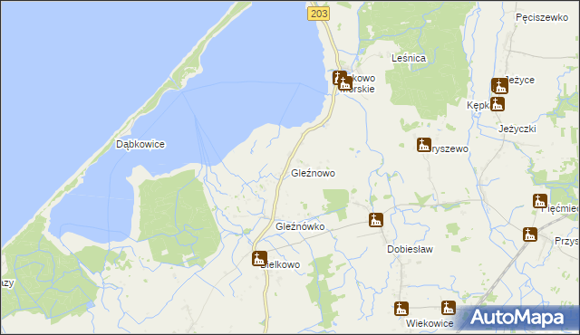 mapa Gleźnowo, Gleźnowo na mapie Targeo