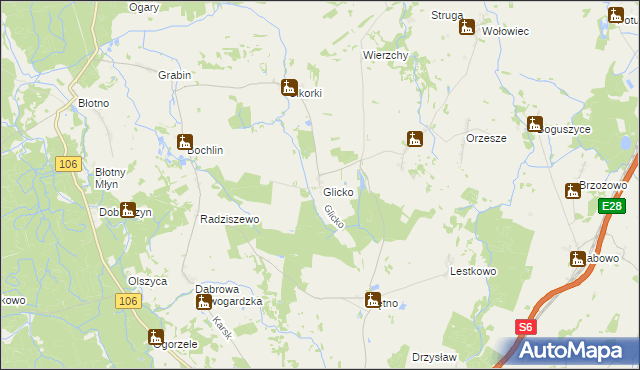 mapa Glicko, Glicko na mapie Targeo
