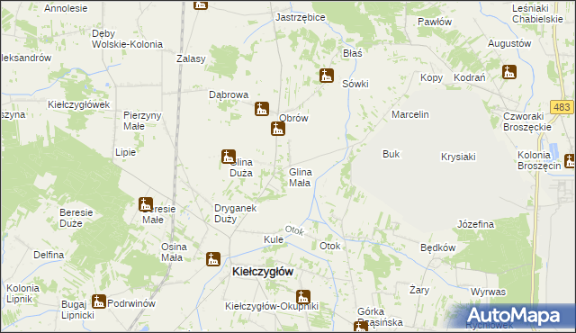 mapa Glina Mała, Glina Mała na mapie Targeo