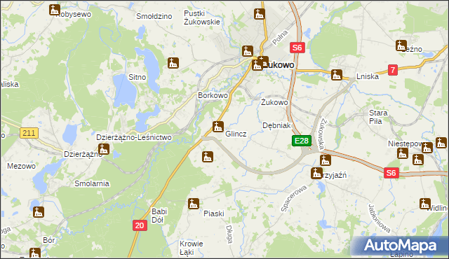 mapa Glincz, Glincz na mapie Targeo