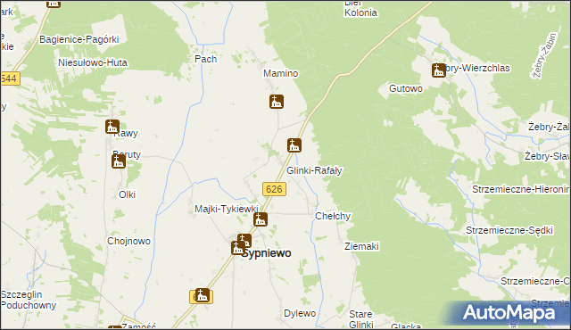 mapa Glinki-Rafały, Glinki-Rafały na mapie Targeo