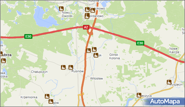 mapa Glińsk, Glińsk na mapie Targeo