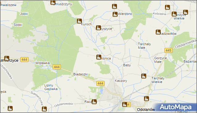 mapa Gliśnica gmina Odolanów, Gliśnica gmina Odolanów na mapie Targeo