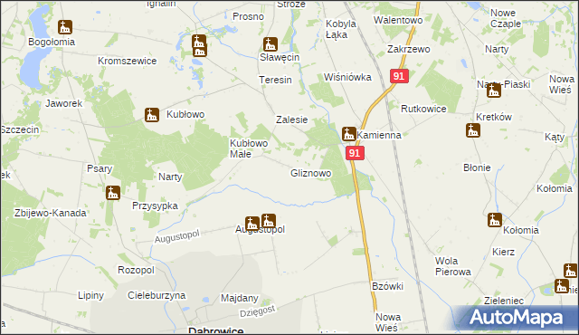 mapa Gliznowo, Gliznowo na mapie Targeo