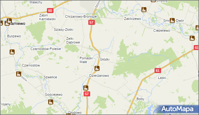 mapa Głódki, Głódki na mapie Targeo