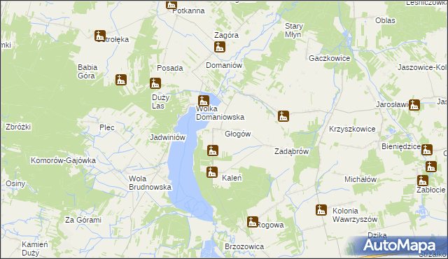 mapa Głogów gmina Wieniawa, Głogów gmina Wieniawa na mapie Targeo