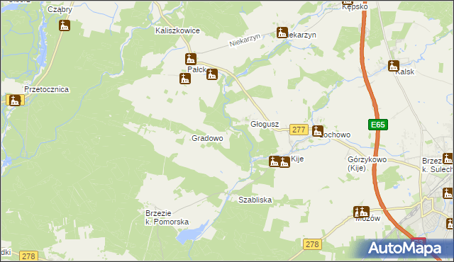 mapa Głoguszyn, Głoguszyn na mapie Targeo