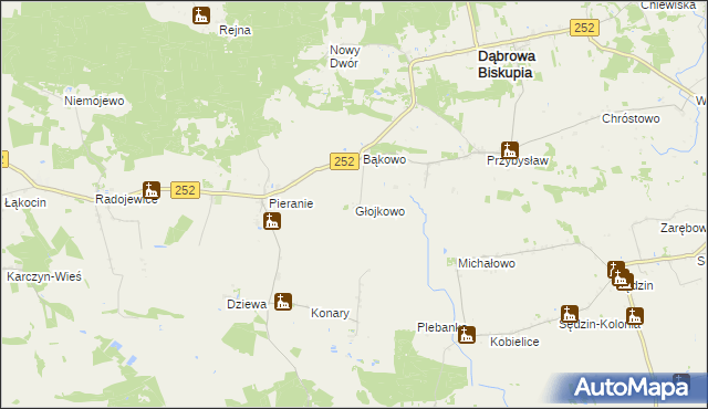 mapa Głojkowo, Głojkowo na mapie Targeo