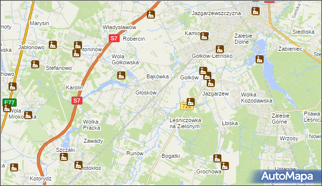 mapa Głosków-Letnisko, Głosków-Letnisko na mapie Targeo