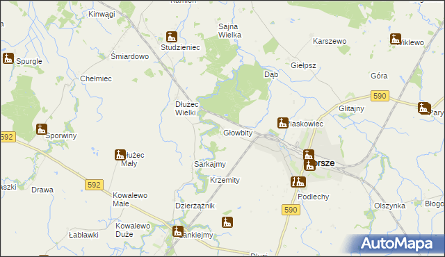 mapa Głowbity, Głowbity na mapie Targeo