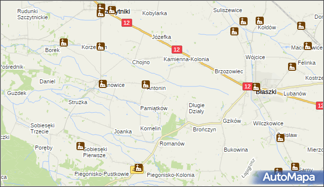 mapa Główczyn gmina Szczytniki, Główczyn gmina Szczytniki na mapie Targeo