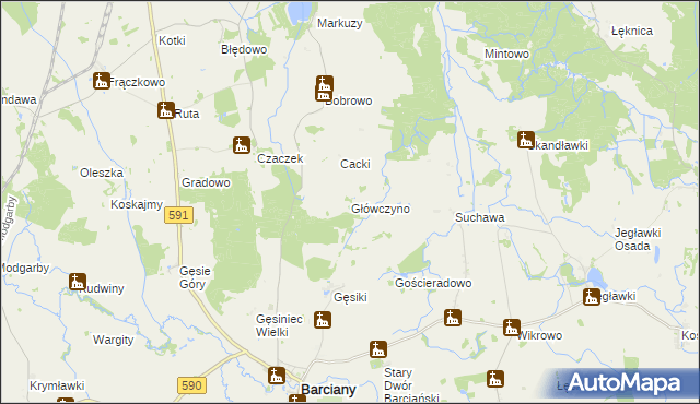 mapa Główczyno, Główczyno na mapie Targeo