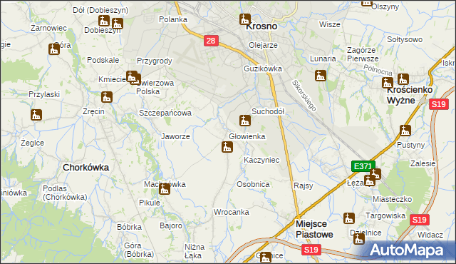 mapa Głowienka, Głowienka na mapie Targeo