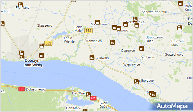 mapa Główina, Główina na mapie Targeo