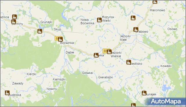 mapa Główka gmina Gołdap, Główka gmina Gołdap na mapie Targeo