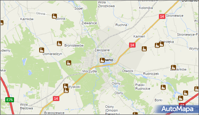 mapa Głowno, Głowno na mapie Targeo