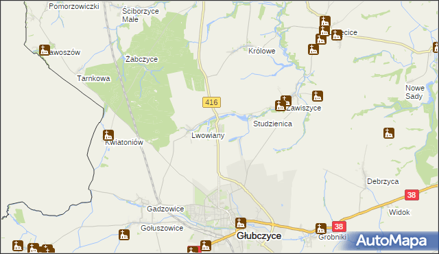 mapa Głubczyce-Sady, Głubczyce-Sady na mapie Targeo