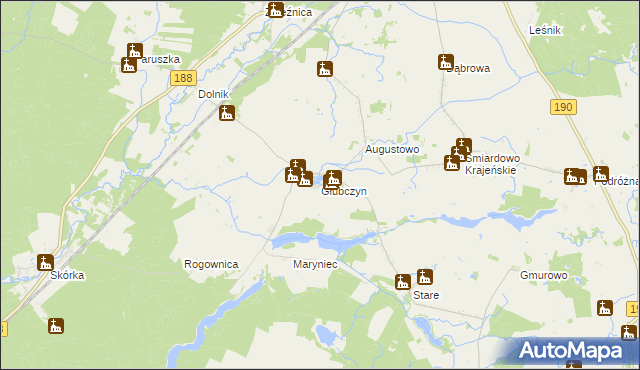 mapa Głubczyn, Głubczyn na mapie Targeo