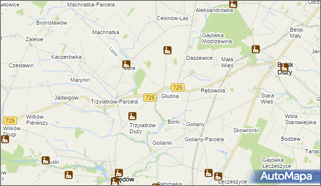 mapa Głudna, Głudna na mapie Targeo