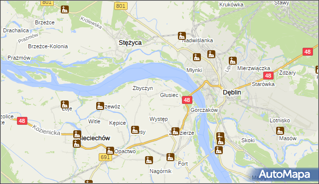 mapa Głusiec, Głusiec na mapie Targeo