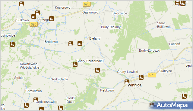 mapa Gnaty-Wieśniany, Gnaty-Wieśniany na mapie Targeo