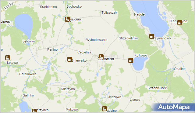 mapa Gniewino, Gniewino na mapie Targeo