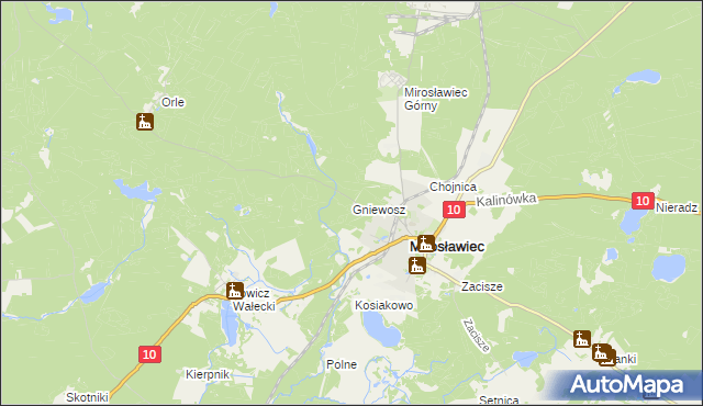 mapa Gniewosz, Gniewosz na mapie Targeo