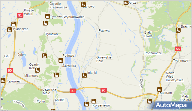 mapa Gniewskie Pole, Gniewskie Pole na mapie Targeo