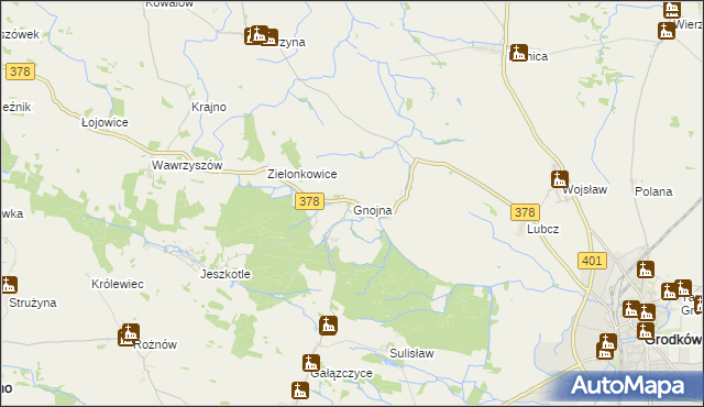 mapa Gnojna gmina Grodków, Gnojna gmina Grodków na mapie Targeo
