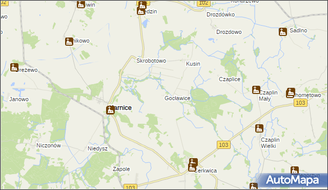 mapa Gocławice, Gocławice na mapie Targeo