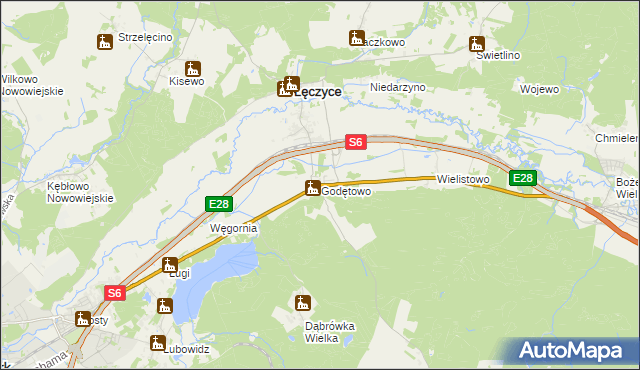 mapa Godętowo, Godętowo na mapie Targeo