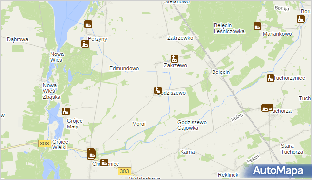 mapa Godziszewo gmina Siedlec, Godziszewo gmina Siedlec na mapie Targeo