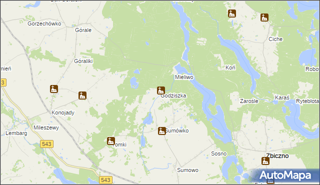 mapa Godziszka gmina Zbiczno, Godziszka gmina Zbiczno na mapie Targeo