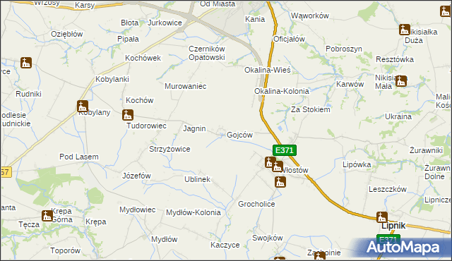 mapa Gojców, Gojców na mapie Targeo