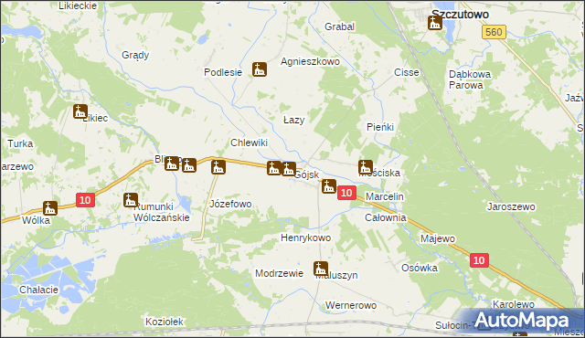 mapa Gójsk, Gójsk na mapie Targeo