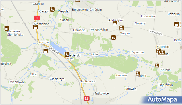 mapa Gola gmina Bolesławiec, Gola gmina Bolesławiec na mapie Targeo