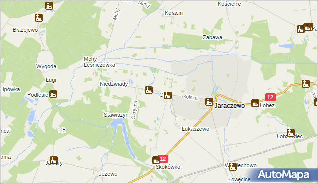 mapa Gola gmina Jaraczewo, Gola gmina Jaraczewo na mapie Targeo