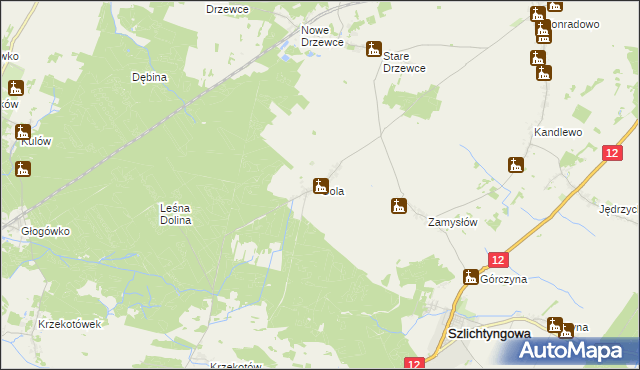 mapa Gola gmina Szlichtyngowa, Gola gmina Szlichtyngowa na mapie Targeo